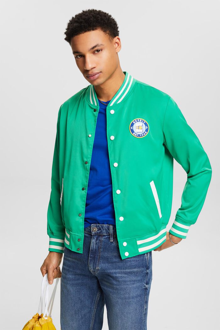 Giacca varsity con logo, GREEN, detail image number 0
