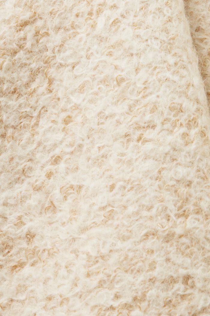 Cappotto con cappuccio in misto lana bouclé, SAND, detail image number 6