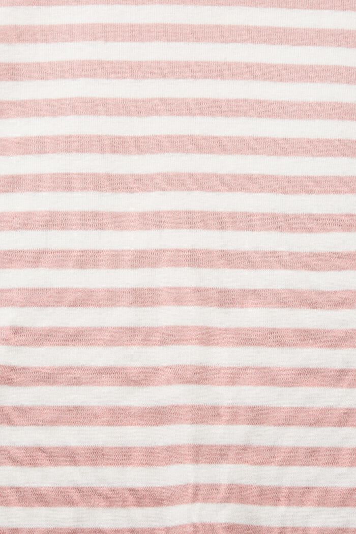 T-shirt in cotone a righe con stampa del logo, OLD PINK, detail image number 5