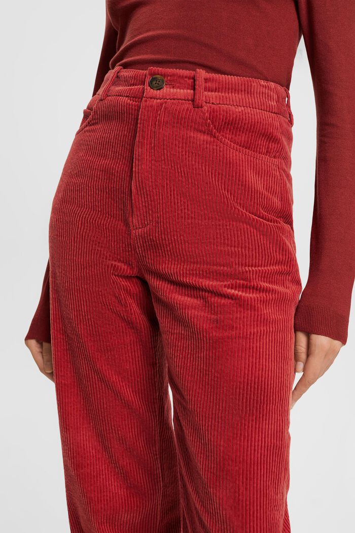 Pantaloni in velluto di cotone, TERRACOTTA, detail image number 0