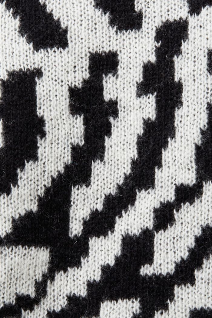 Pullover jacquard astratto, BLACK, detail image number 6