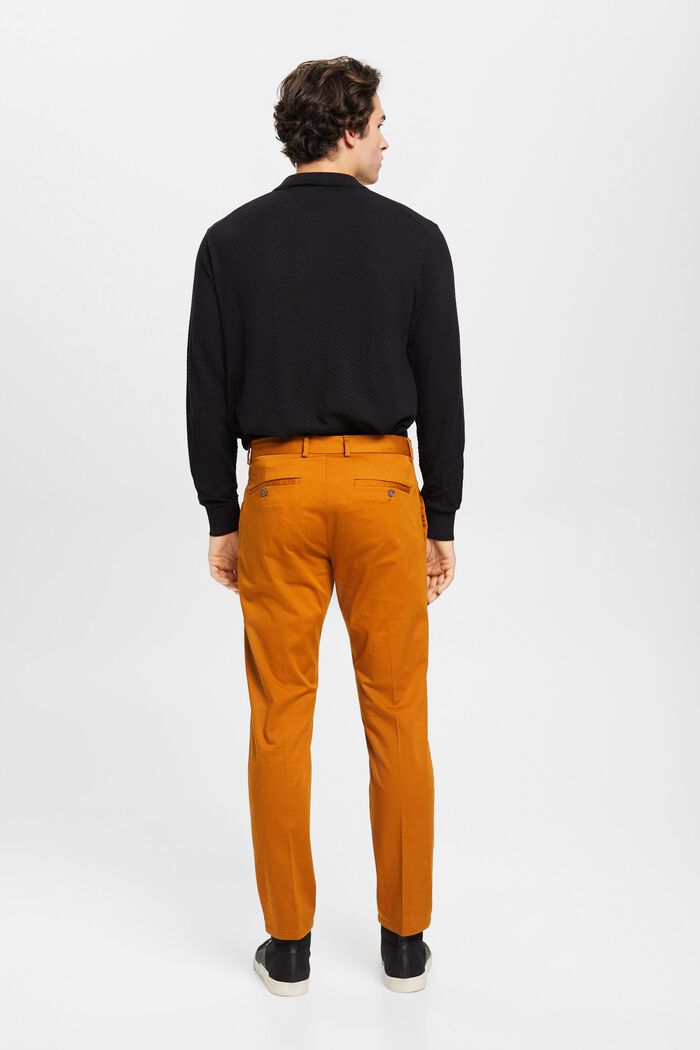 Pantaloni chino elasticizzati in cotone, CARAMEL, detail image number 3