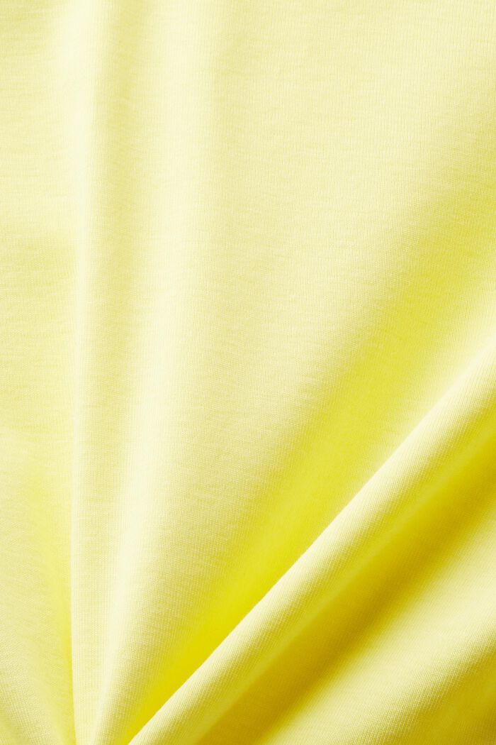 T-shirt in cotone con logo, PASTEL YELLOW, detail image number 5