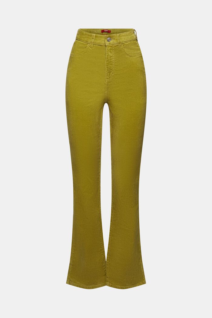 Pantaloni in fine velluto Bootcut Fit a vita alta, PISTACHIO GREEN, detail image number 5