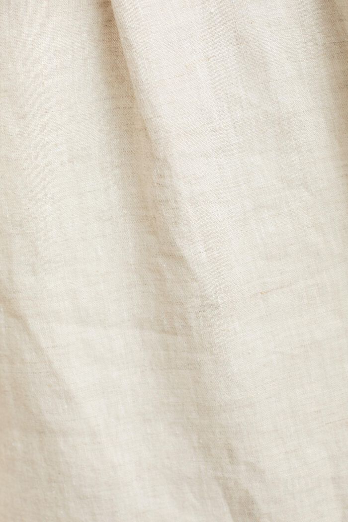 Blusa in lino a maniche lunghe, BEIGE, detail image number 4