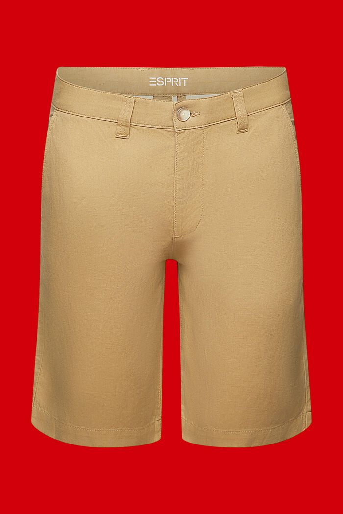 Pantaloncini stile chino, KHAKI BEIGE, detail image number 7
