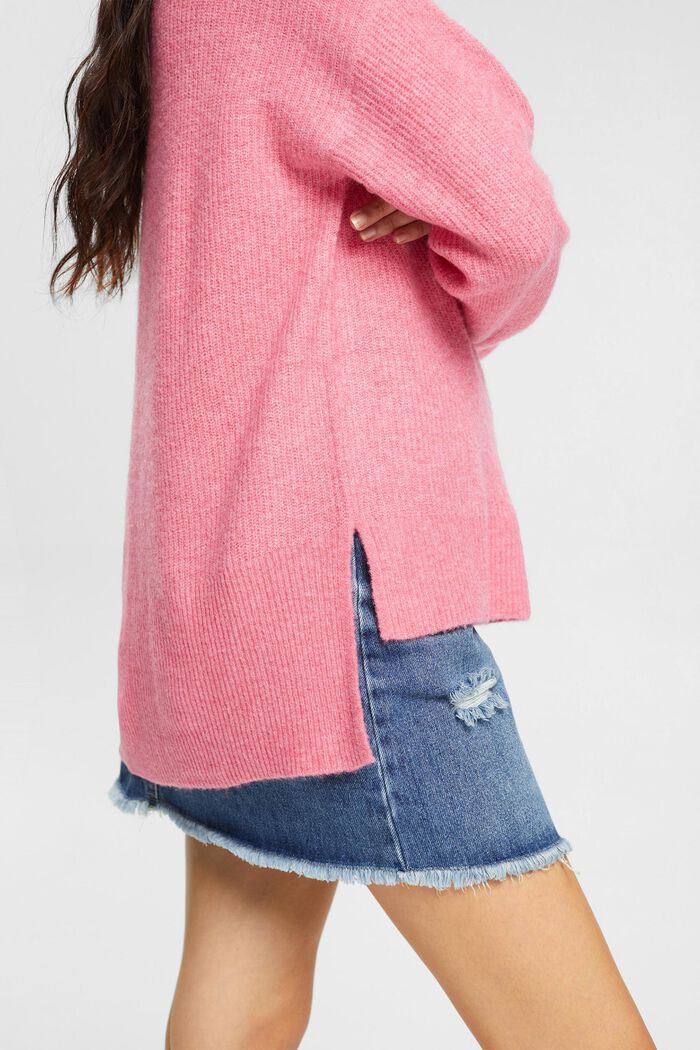 Pullover in maglia di misto lana, PINK, detail image number 0