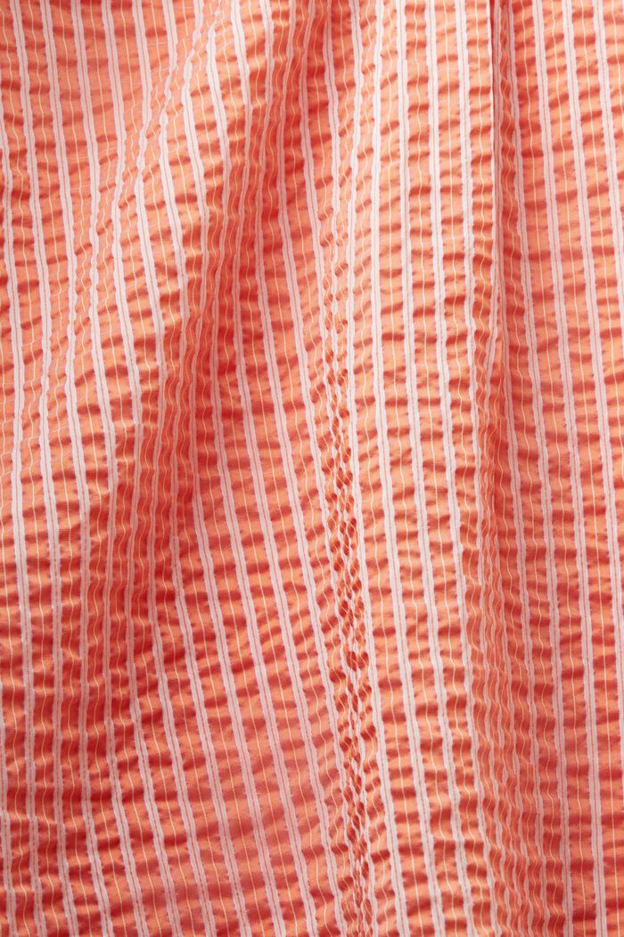 Camicia blusata a righe dall’effetto stropicciato, BRIGHT ORANGE, detail image number 6