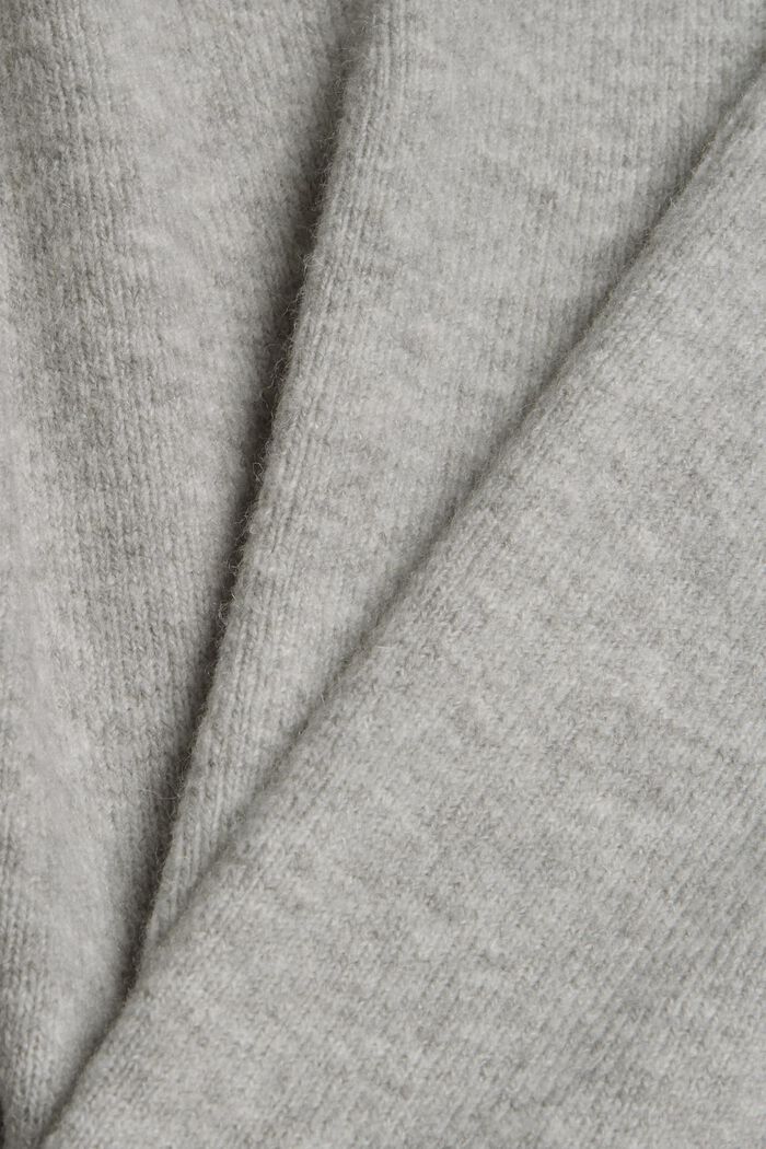 Con lana: pullover con scollo a V, LIGHT GREY, detail image number 4