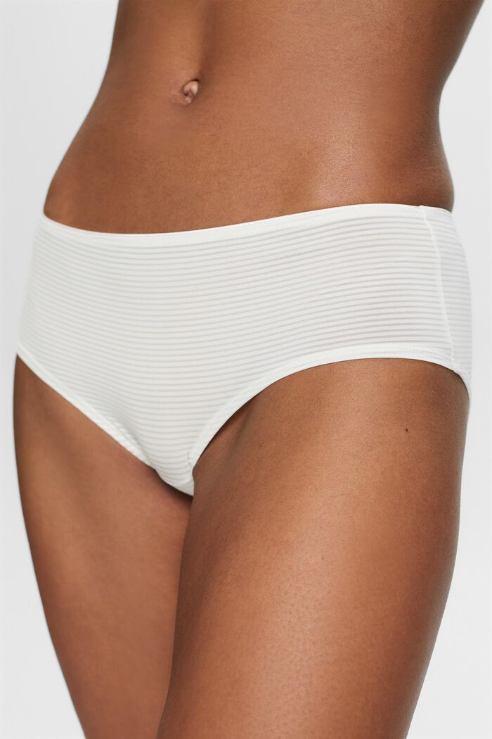 Shorts a righe in microfibra, OFF WHITE, detail image number 2