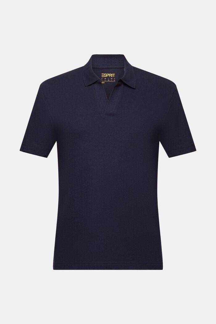 Polo in lino e cotone, NAVY, detail image number 5