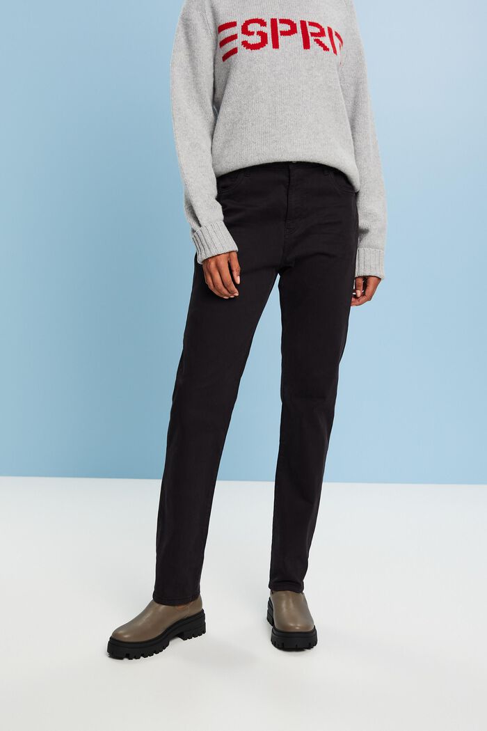 Pantaloni slim fit in twill, BLACK, detail image number 0