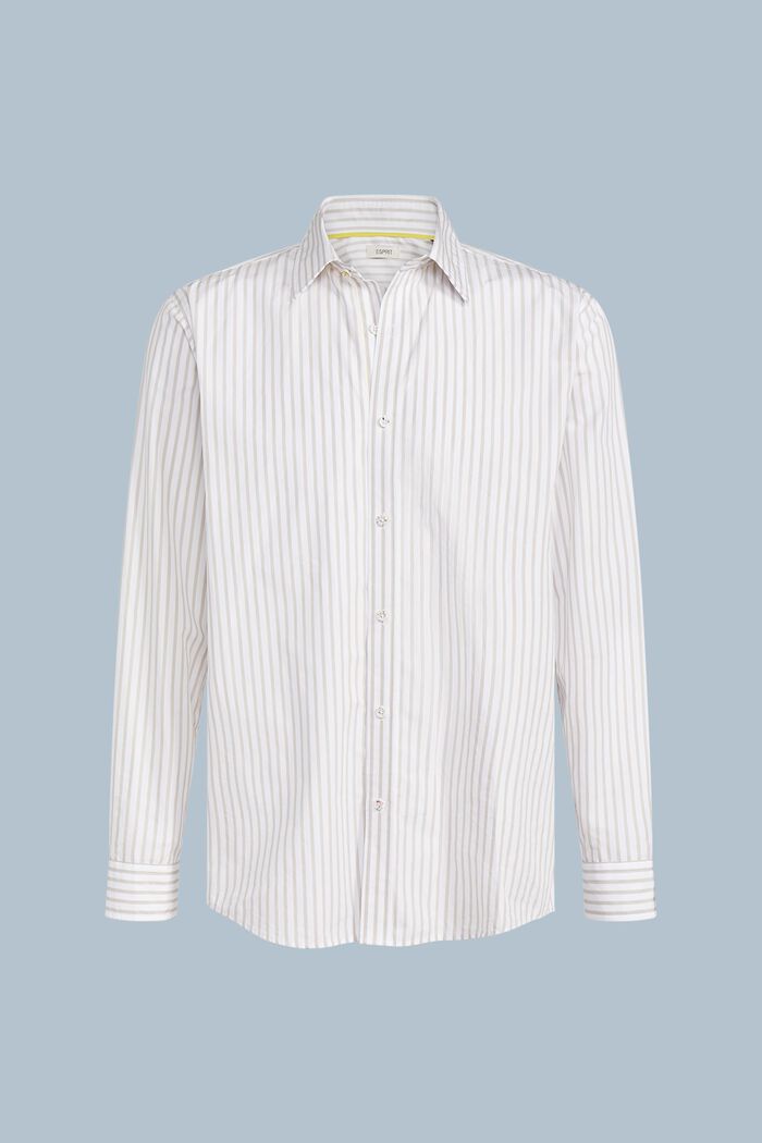 Camicia a righe in popeline di cotone, LIGHT GREY, detail image number 5