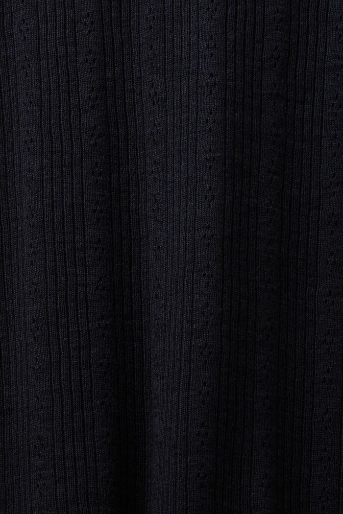 Maglia pointelle a manica lunga, BLACK, detail image number 5