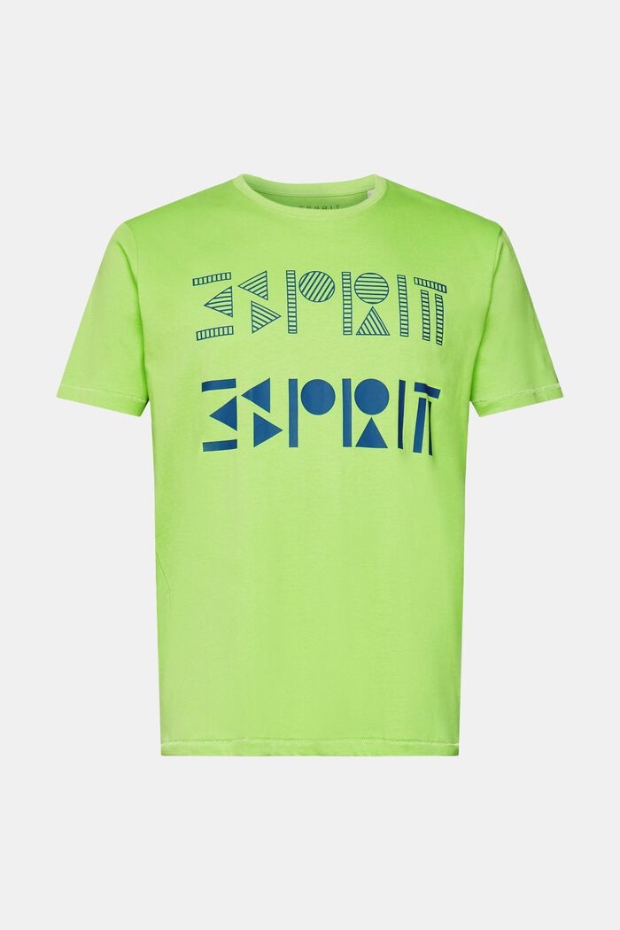 T-shirt in jersey con logo stampato, CITRUS GREEN, detail image number 2