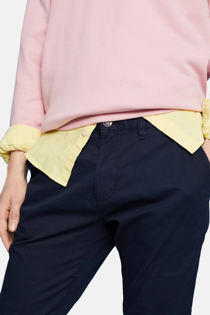 Pantaloni chino elasticizzati in cotone, NAVY, detail image number 2