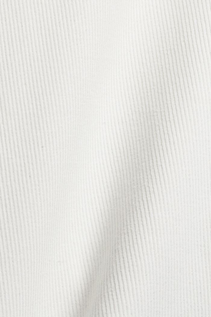 Maglia a maniche lunghe a coste, cotone biologico, OFF WHITE, detail image number 4