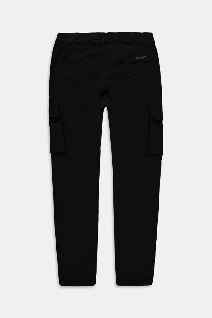 Pantaloni cargo di cotone, BLACK, detail image number 1