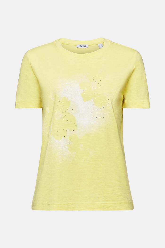 T-shirt fiammata stampata, PASTEL YELLOW, detail image number 5