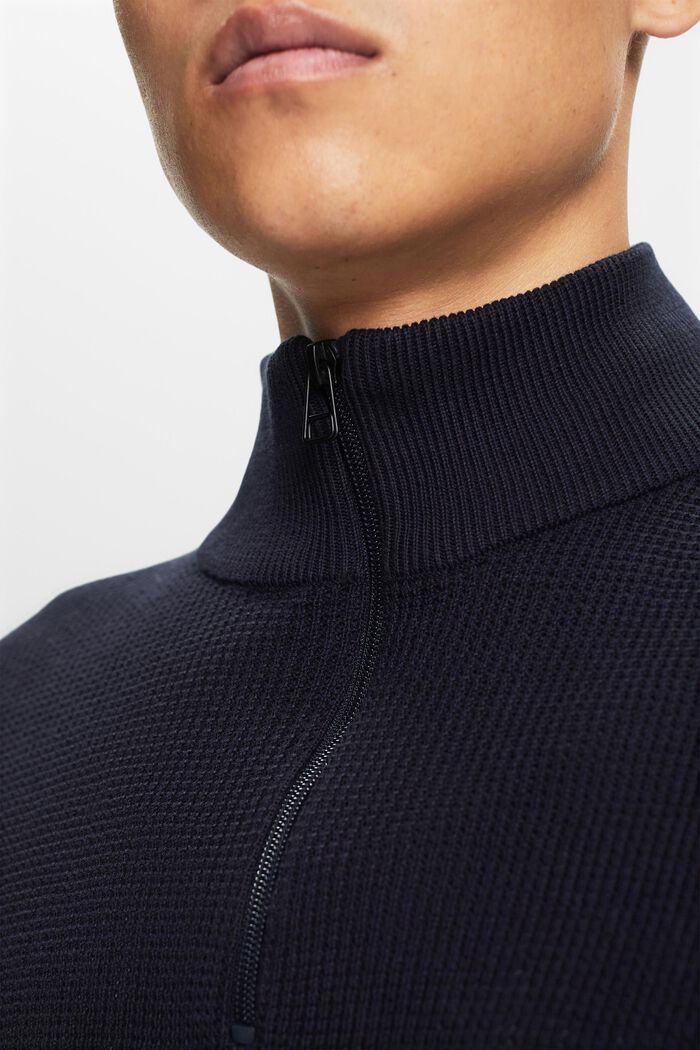 Troyer in cotone con zip, NAVY, detail image number 2