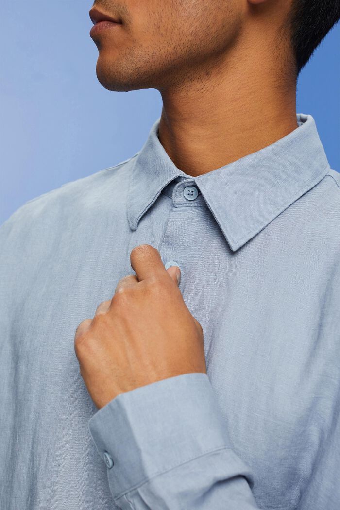 Camicia in lino, LIGHT BLUE LAVENDER, detail image number 2