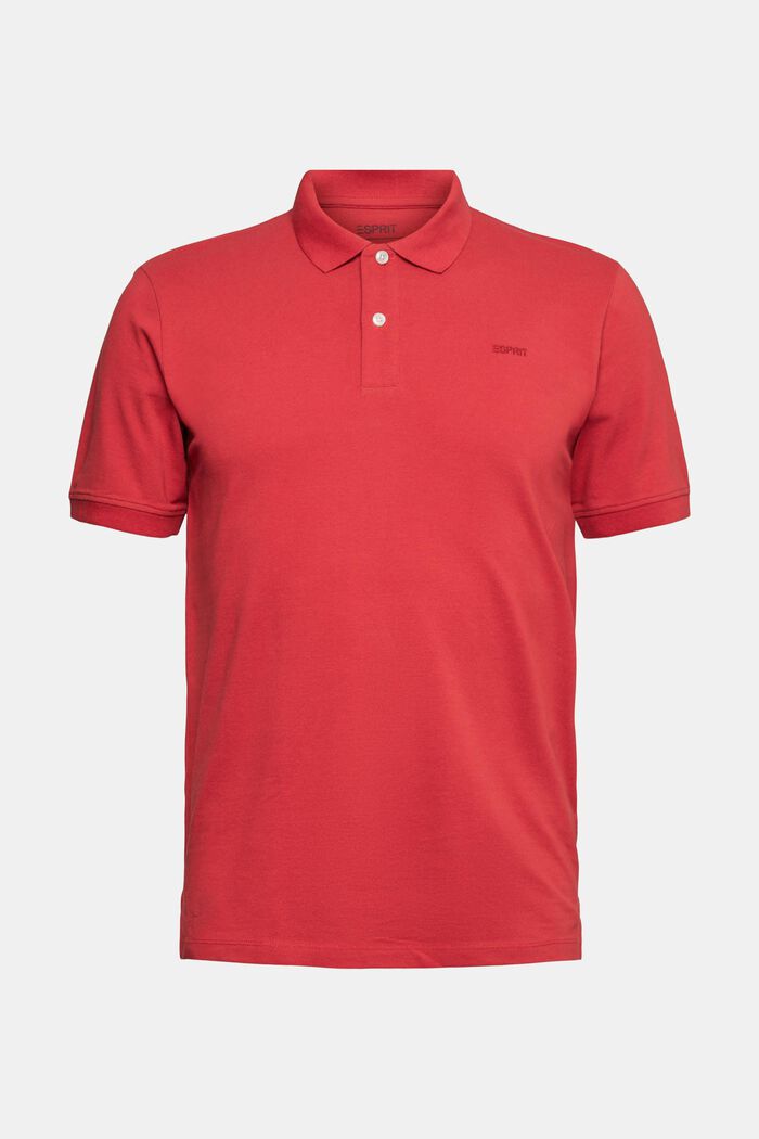 Polo in piqué di cotone, BERRY RED, detail image number 2