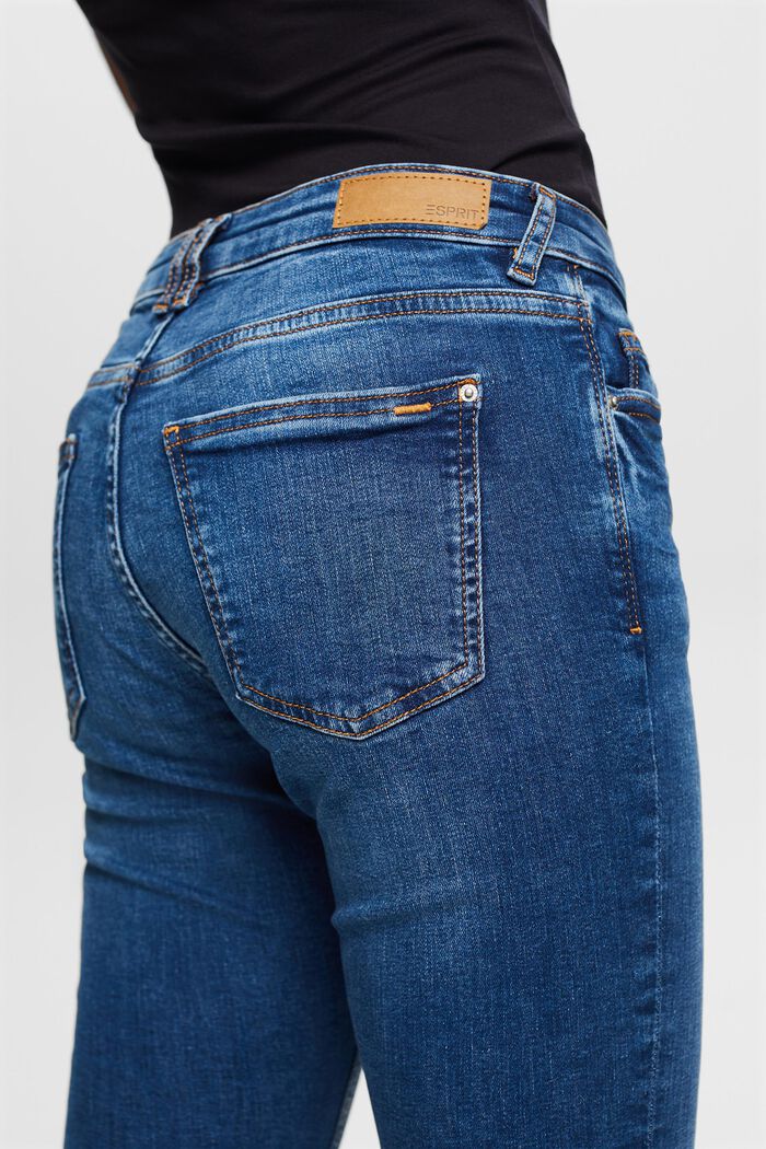 Jeans capri in cotone biologico, BLUE MEDIUM WASHED, detail image number 3