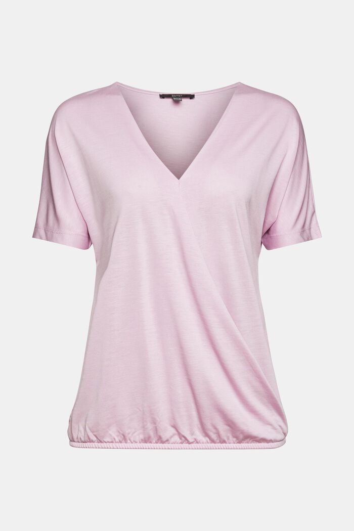 In TENCEL™: t-shirt effetto incrociato, LILAC, detail image number 7