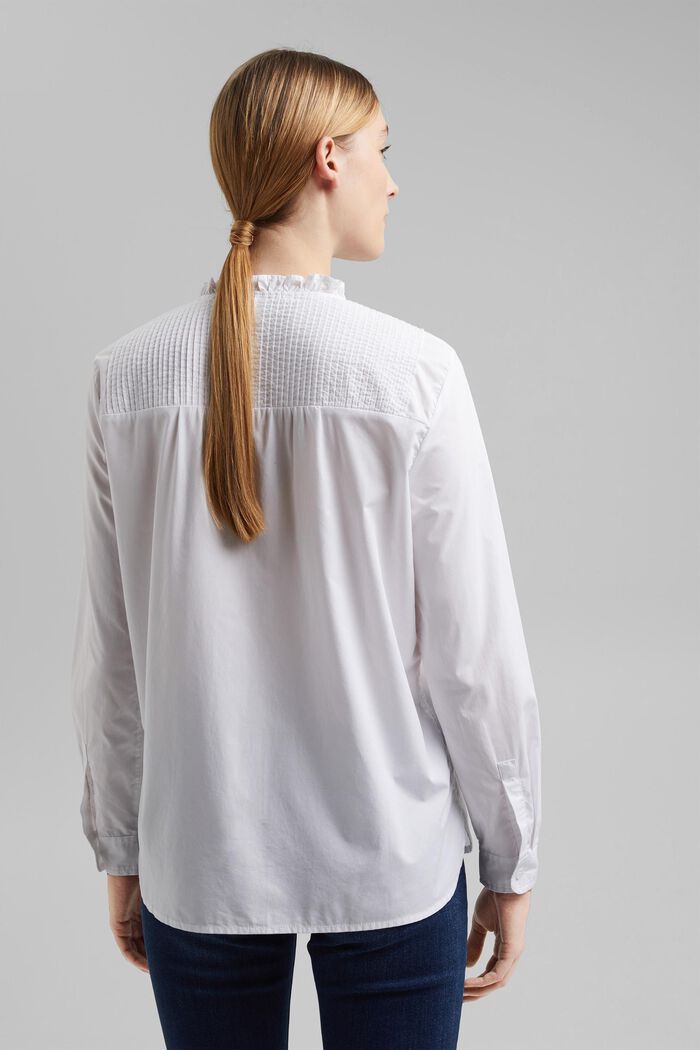 Blusa in cotone biologico, WHITE, detail image number 3