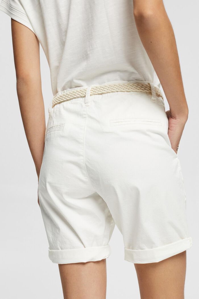 Shorts con cintura intrecciata, WHITE, detail image number 5