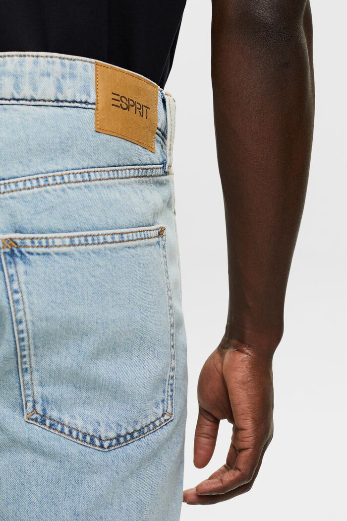 Shorts in denim relaxed fit a vita media, BLUE LIGHT WASHED, detail image number 4