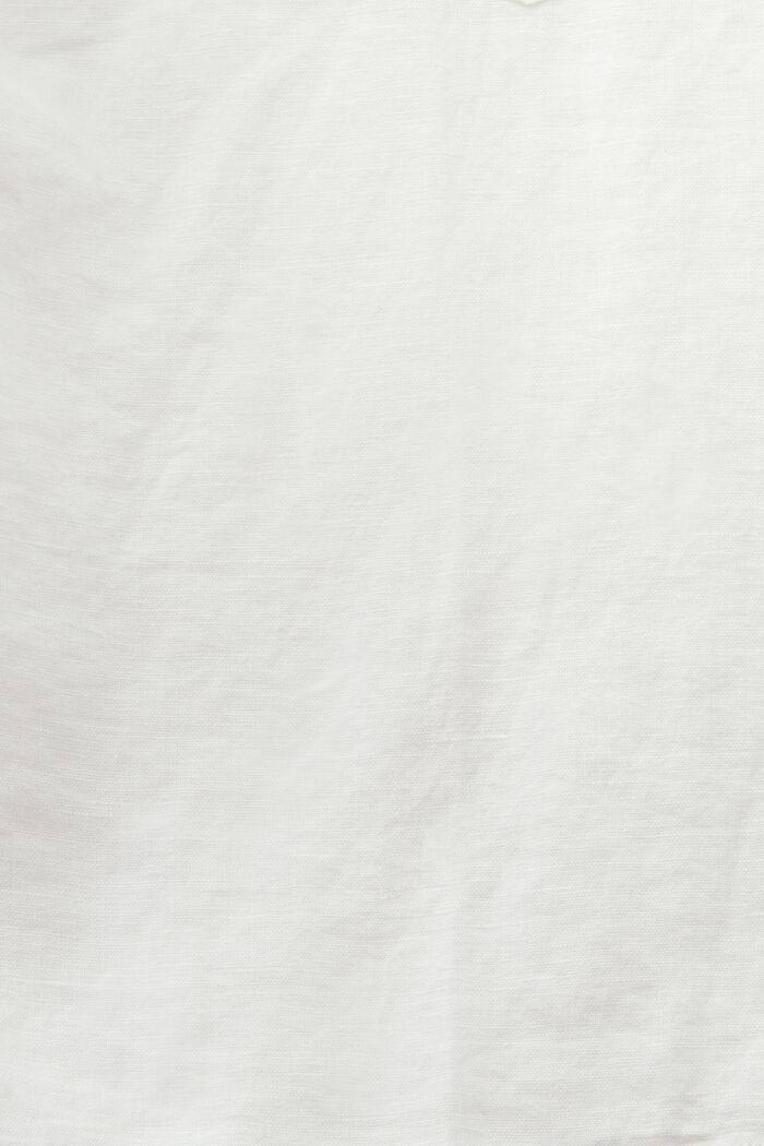 Camicia blusata in lino e cotone, OFF WHITE, detail image number 5