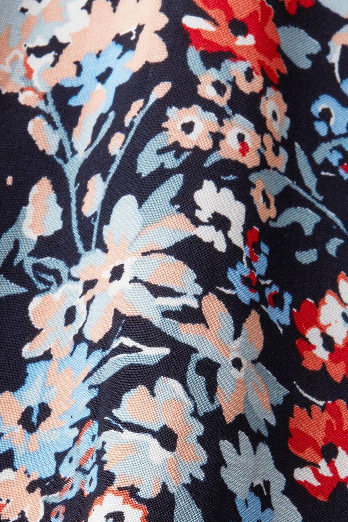 Blusa floreale con spacco sullo scollo, NEW NAVY, detail image number 6