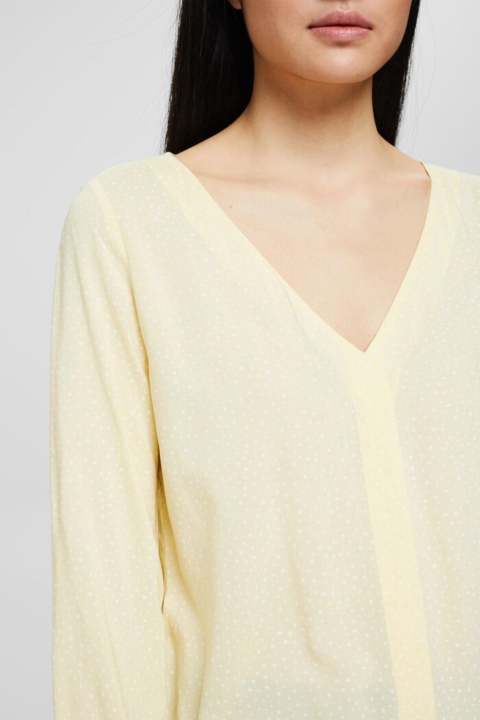 Blusa con stampa in LENZING™ ECOVERO™, PASTEL YELLOW, detail image number 2