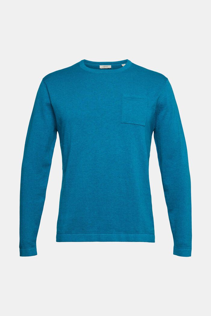 Pullover con tasca sul petto, TEAL BLUE, detail image number 2
