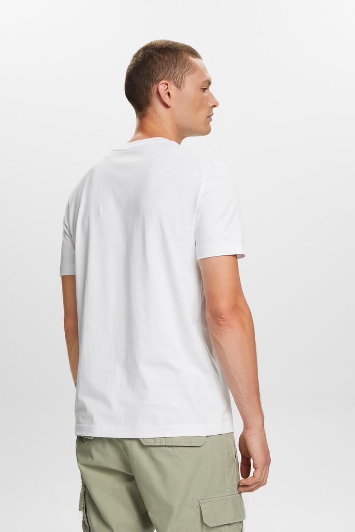 T-shirt girocollo in jersey di cotone Pima, WHITE, detail image number 3