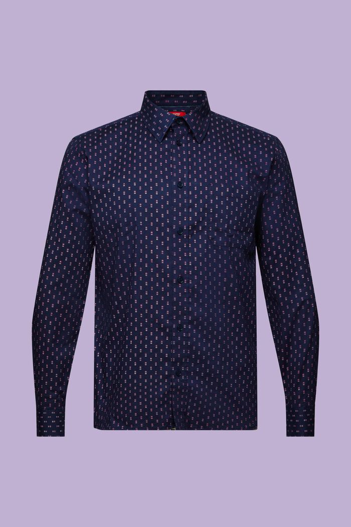 Camicia Slim Fit in twill a fantasia, NAVY, detail image number 6