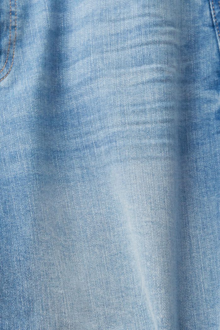 Shorts in denim elasticizzato, BLUE LIGHT WASHED, detail image number 6