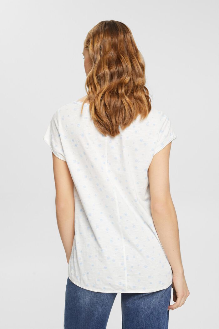 T-shirt floreale con orli arrotolati, OFF WHITE, detail image number 3