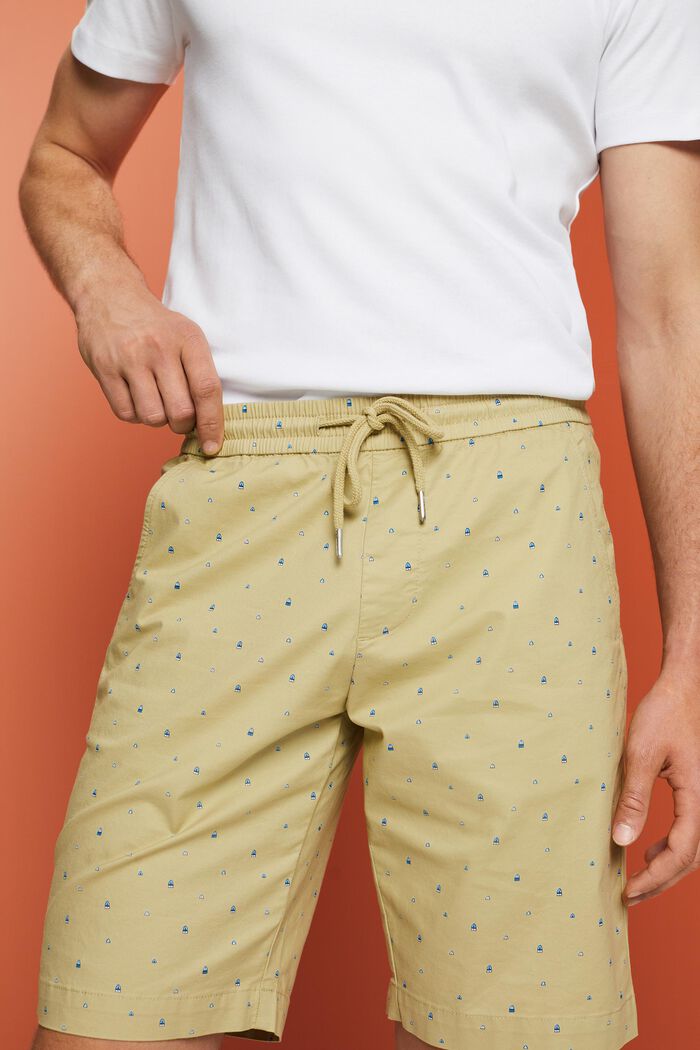 Pantaloncini da infilare a fantasia, cotone stretch, PASTEL GREEN, detail image number 2