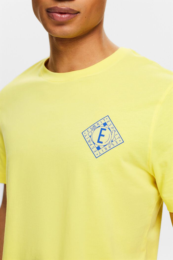 T-shirt in jersey di cotone con logo, PASTEL YELLOW, detail image number 3