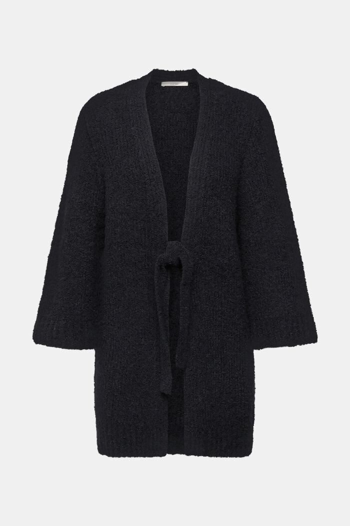 Cardigan in misto lana da annodare, BLACK, detail image number 2