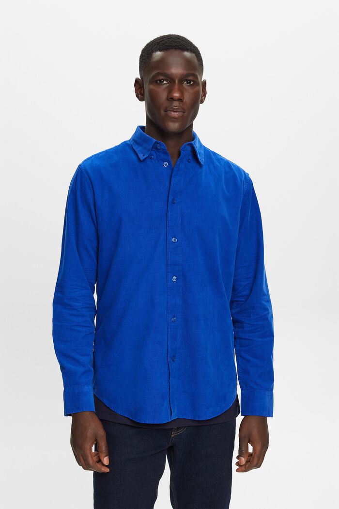Camicia di velluto, 100% cotone, BRIGHT BLUE, detail image number 0
