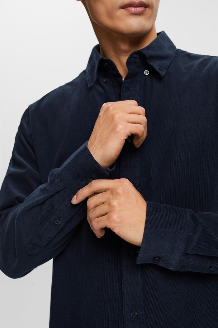 Camicia di velluto, 100% cotone, PETROL BLUE, detail image number 2