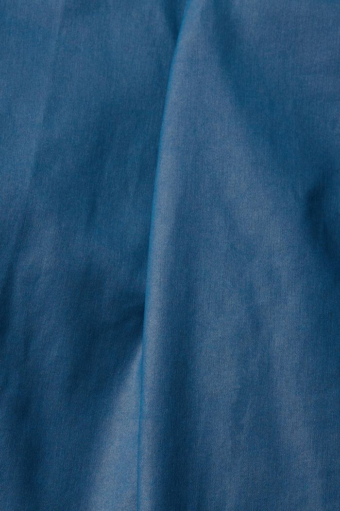Pantaloni Slim Fit a vita alta in similpelle, PETROL BLUE, detail image number 1