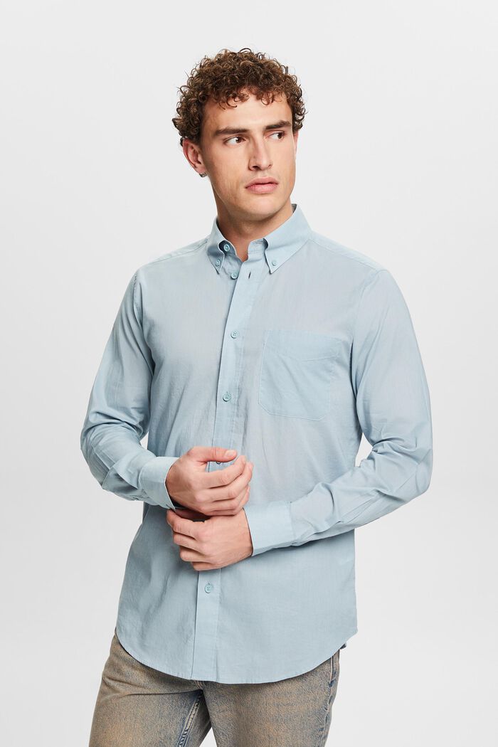 Camicia button-down, LIGHT BLUE, detail image number 0