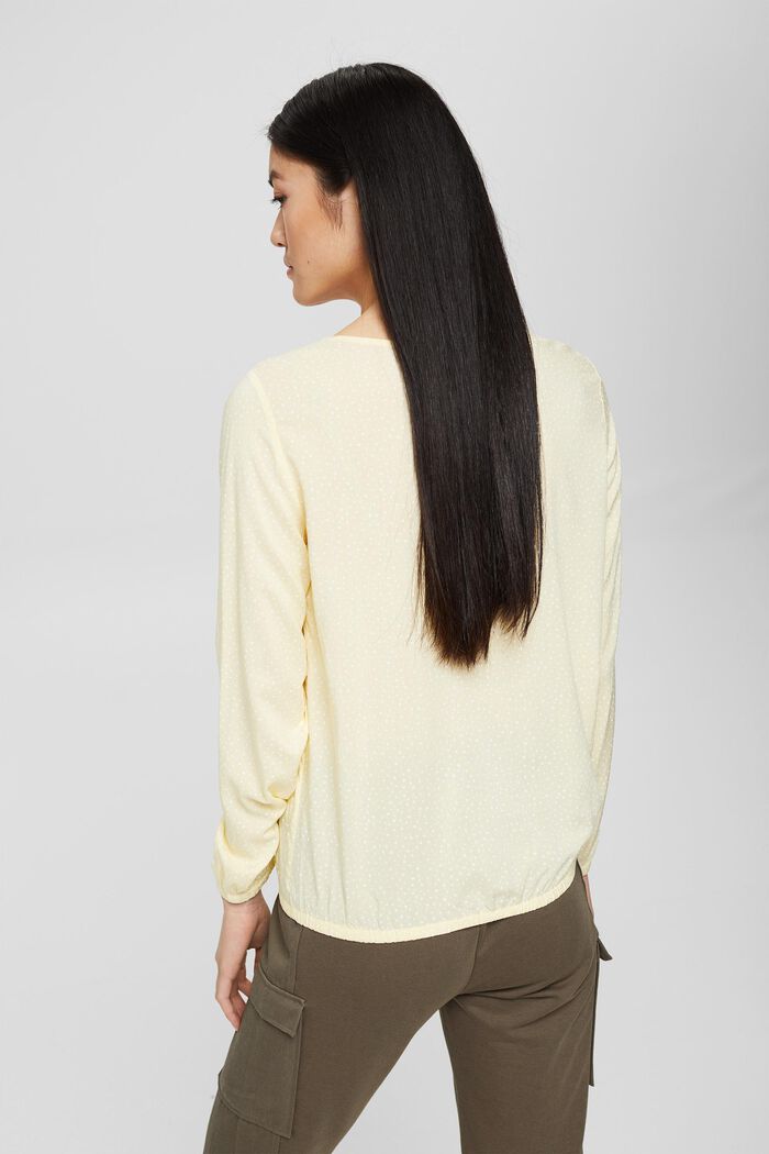 Blusa con stampa in LENZING™ ECOVERO™, PASTEL YELLOW, detail image number 3