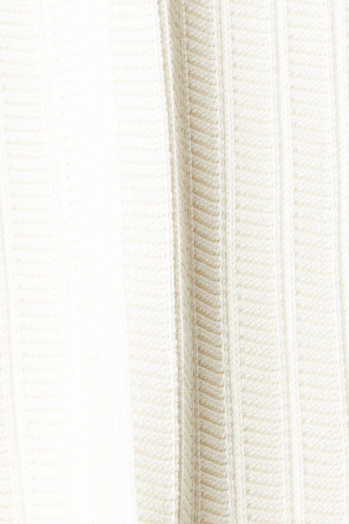 Pullover in maglia larga con zip di media lunghezza, OFF WHITE, detail image number 4