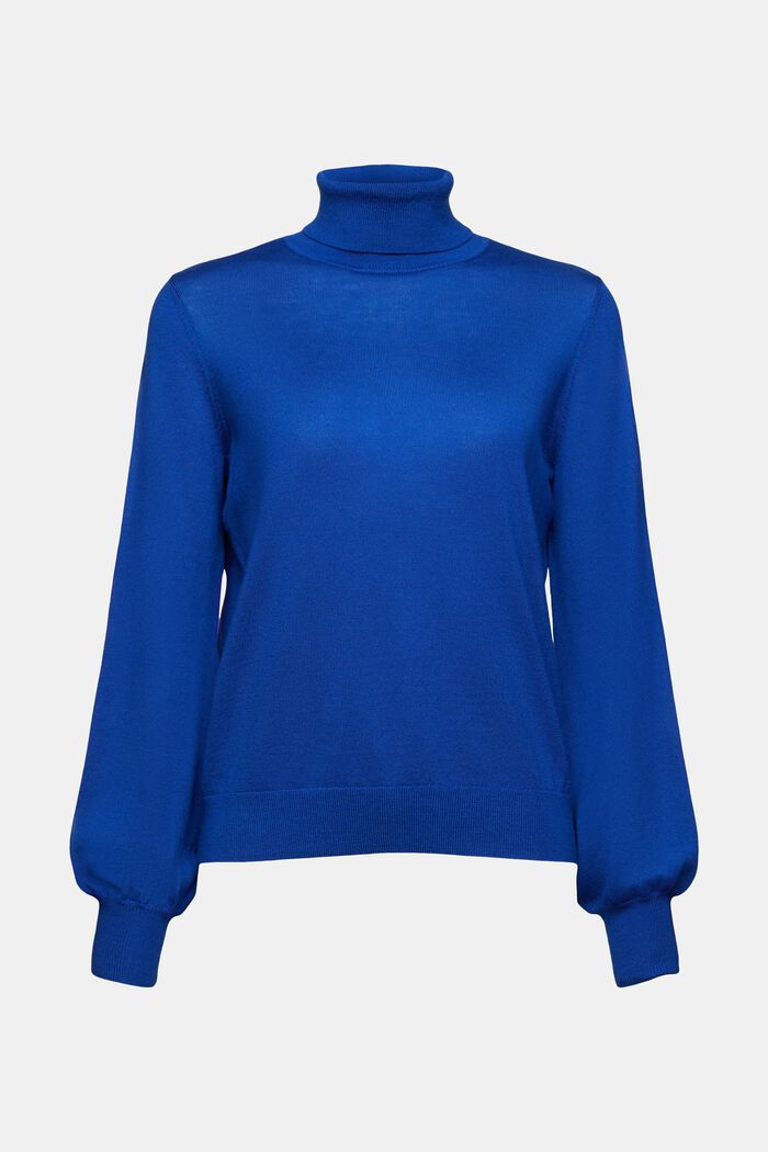 Pullover dolcevita in lana, BRIGHT BLUE, detail image number 6