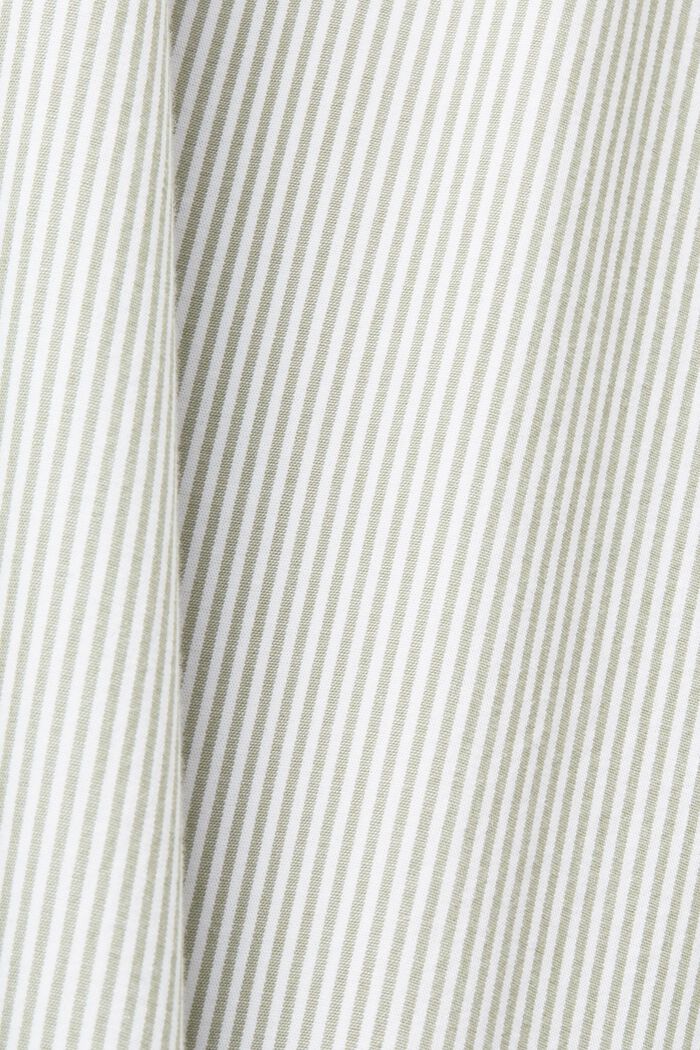 Camicia in cotone gessato con collo alla coreana, LIGHT KHAKI, detail image number 4